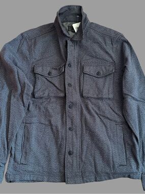 Lucky Brand Navy Herringbone Military Field Jacket